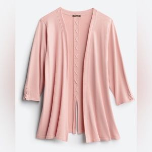 NWOT Stitch Fix Lety & Me Aubree Back Detail Cárdigan Plus-Size 2X Pink Blush